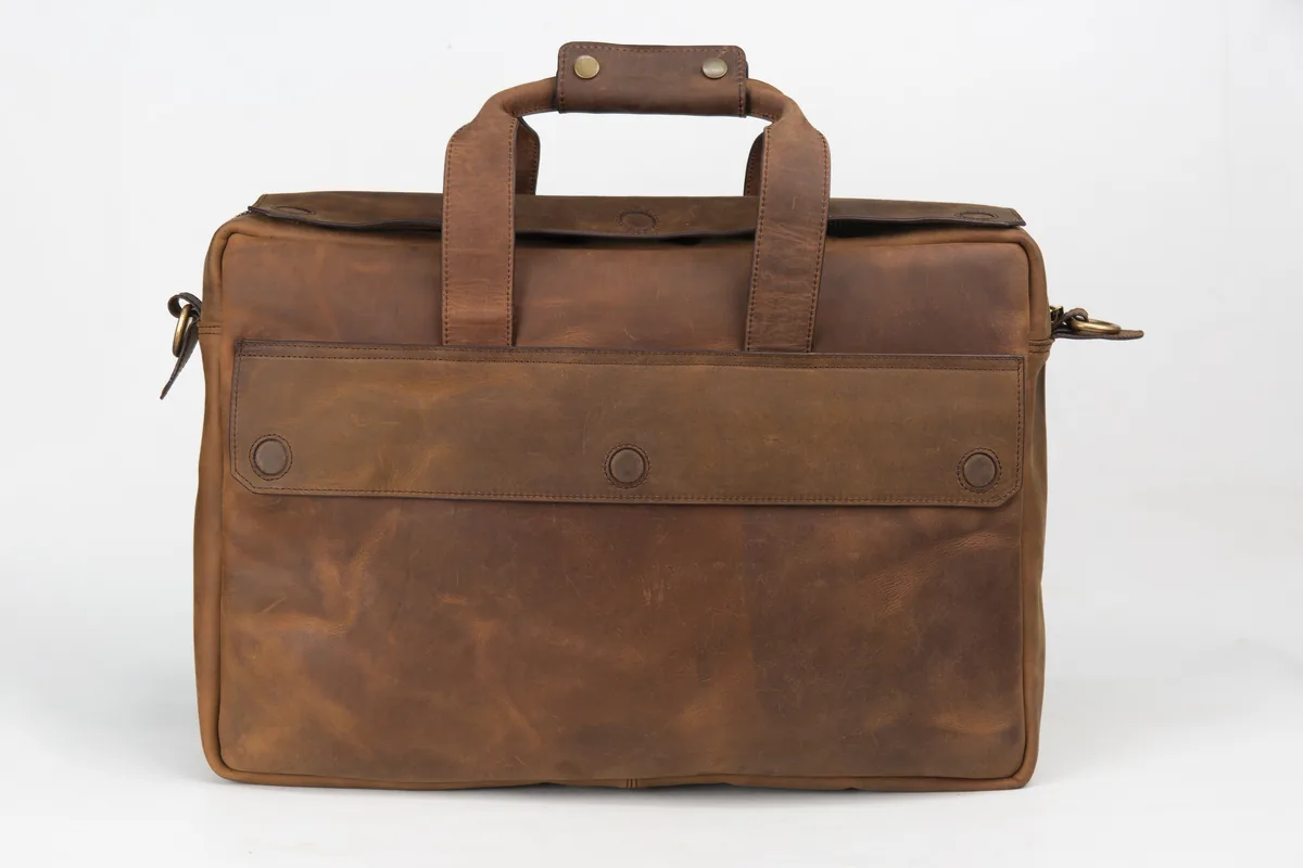 Loretta Voyager Crazy‑Horse Leather Briefcase