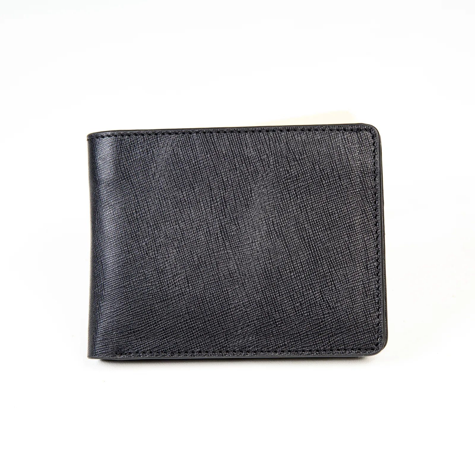 Loretta Men's Black Leather Bifold Wallet