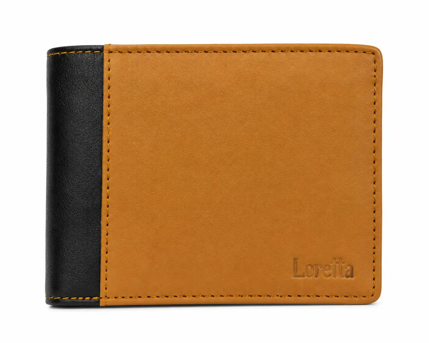 Loretta Mustard Dual-tone Leather Bifold Wallet