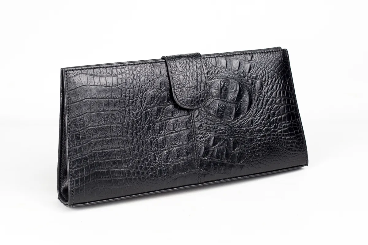 Loretta Crocodile-Embossed Party Purse