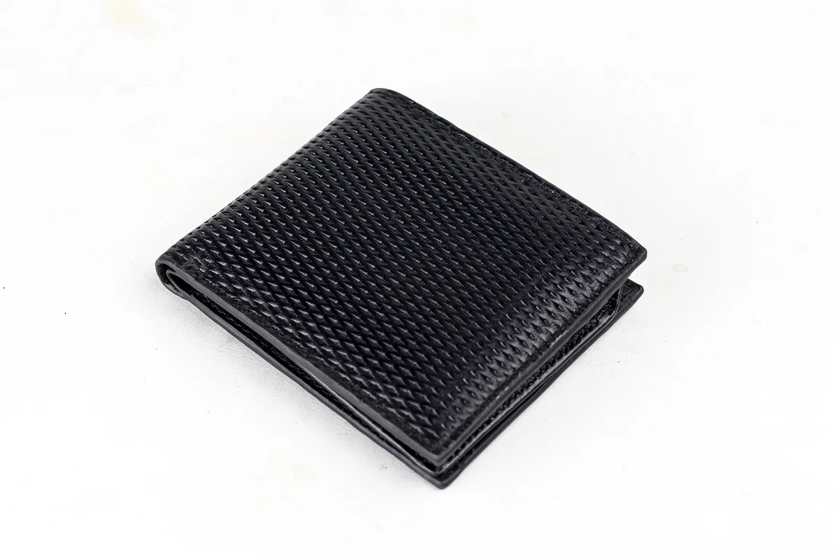 Textured Leather Bifold Wallet